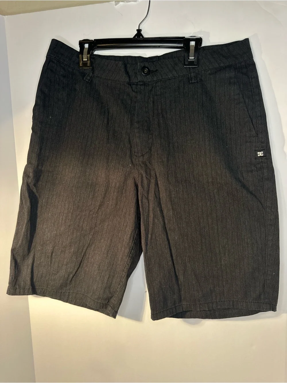 DC Men's Dark Pinstripe Flat-Front Shorts